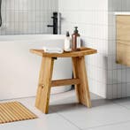 vidaXL Badkamer Kruk Bruin 50 x 29,5 x 50,5 cm Massief, Verzenden, Nieuw