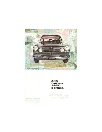 1962 ALFA ROMEO 2600 SEDAN BROCHURE ITALIAANS, Ophalen of Verzenden