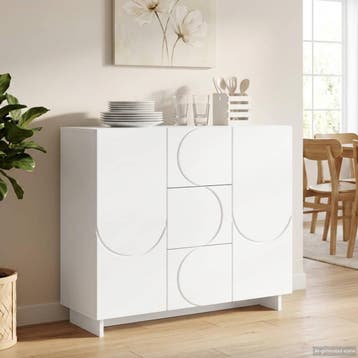 vidaXL Dressoir Wit 85,5 x 31 x 75 cm Bewerkt hout, Verzenden, Nieuw