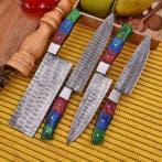 Keukenmes - Chefs knife - Gevouwen staal, Pakka-hout met