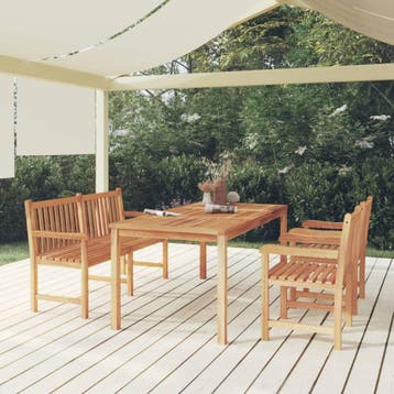 vidaXL 4-delige Tuinset massief teakhout, Verzenden, Nieuw, Tuinset