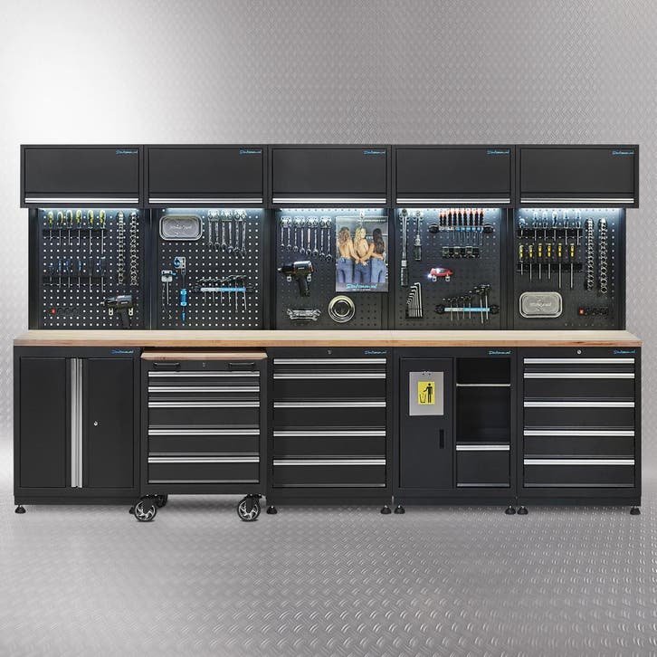 Datona Werkplaatsinrichting PREMIUM met eiken werkblad 340, Doe-het-zelf en Bouw, Werkbanken, Ophalen of Verzenden