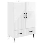 vidaXL Dressoir met lade Hoogglans Wit 66 x 34,5 x 95 cm, Verzenden, Nieuw