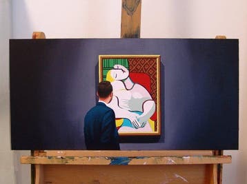 Gerard Boersma (1976) - Le Rêve (painting of man enjoying, Antiquités & Art