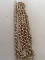 Statement ketting wit en geel goud - 18k Bi-color Gouden Set