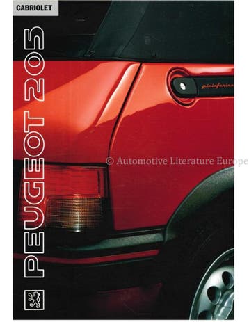 1991 PEUGEOT 205 CABRIOLET BROCHURE FRANS