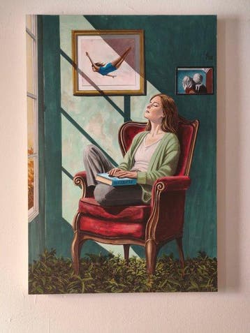 Angel Guerrero Ferrer - Volando con Magritte