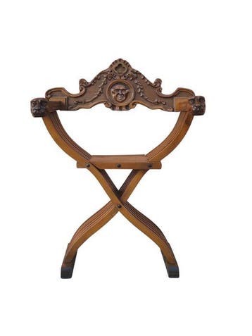 Chaise - Chaise Savonarola en bois sculpté - Bois