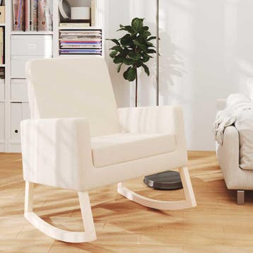 vidaXL Schommelstoel stof crèmekleurig, Huis en Inrichting, Verzenden, Nieuw