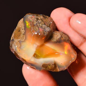 Opaal 17,1 g Natuurlijk Ethiopisch Fire Welo Opal Ruwe,, Verzamelen
