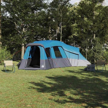 vidaXL Familietent 20-persoons Waterdicht Blauw taft, Verzenden, Nieuw