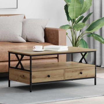 vidaXL Salontafel artisanaal eikenkleurig 100 x 51 x 45 cm, Verzenden, Nieuw