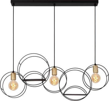 2dekans | Lucide CIRCLE - Hanglamp - 3xE27 - Zwart, Ophalen of Verzenden, Nieuw