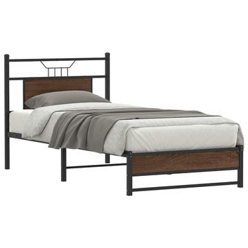 vidaXL Bedframe zonder matras bewerkt hout bruin eikenkleur, Verzenden, Nieuw