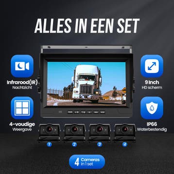 Strex Achteruitrijcamera Set Bedraad Met 4 Cameras, Auto diversen, Verzenden, Nieuw