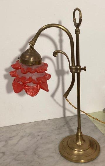 Tafellamp - Messing, Glas