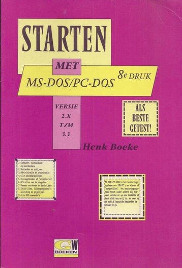 Starten met ms dos/pc dos t/m versie 3.3 6de druk - Boeke, Verzenden, Nieuw