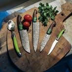 Set of 5 Hand-Forged with Old & Twisted Steel, Japanese
