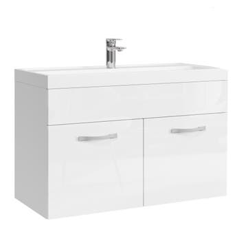 Badkamermeubel Set Paso 01 80 x 40 cm Wit Badmeubel, Verzenden, Nieuw