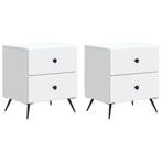 vidaXL Nachtkastje met lade 2 pcs Wit 43 x 34,5 x 47,5 cm, Huis en Inrichting, Slaapkamer | Nachtkastjes, Verzenden, Nieuw