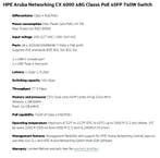 HPE Aruba Networking CX 6000 48G Class4 PoE 4SFP 740W Switch, Computers en Software, Netwerk switches, Ophalen of Verzenden, Nieuw