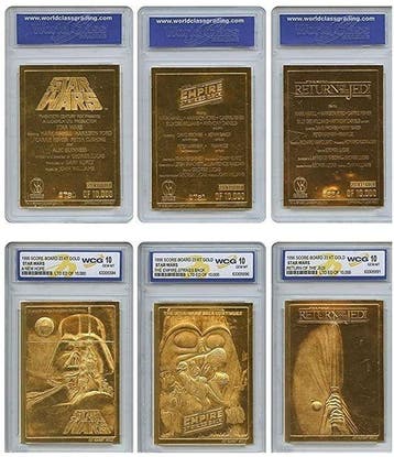 Star Wars - Lot of 7 - Original Gold Cards (23K) - Graded