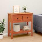 vidaXL Wandtafel met lade Wasbruin 75 x 35 x 75 cm Massief, Huis en Inrichting, Tafels | Bijzettafels, Verzenden, Nieuw