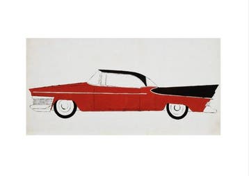 Andy Warhol - “Red & Black Car, 1959”.
