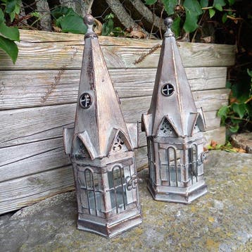 2 Candle Lanterns - Lantaarn (2) - Glas, Metaal