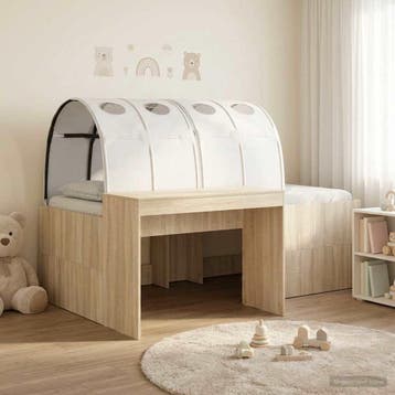 vidaXL Bed met Tunnel 3 st Sonoma eiken en wit Bewerkt hout, Verzenden