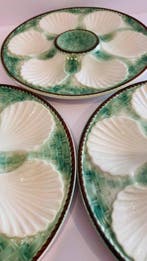 Assiette (4) - Faïence - Assiettes à huîtres