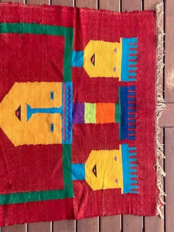 Andes-wandtapijt van wol – mythisch motief geïnspireerd op