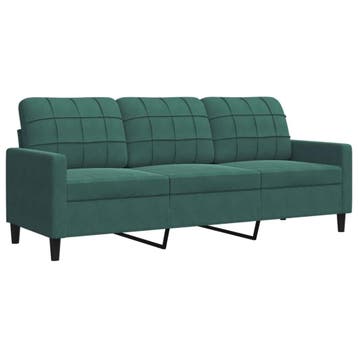 Driezitsbank fluweel groen -35% | Top Retour Deal, Overige materialen, Verzenden, 150 tot 200 cm, Driepersoons