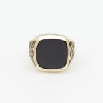 Ring - 8 karaat Geel goud Onyx, Nieuw