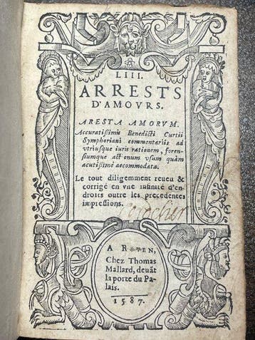 Martial dAuvergne - Arrests dAmours - 1587