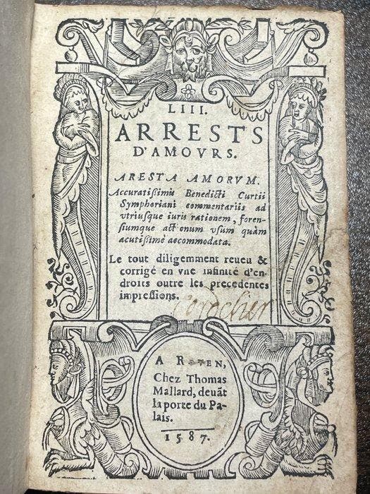 Martial dAuvergne - Arrests dAmours - 1587, Antiquités & Art, Antiquités | Livres & Manuscrits