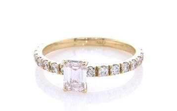 Zonder minimumprijs - Ring - 14 karaat Geel goud - 0.89ct.