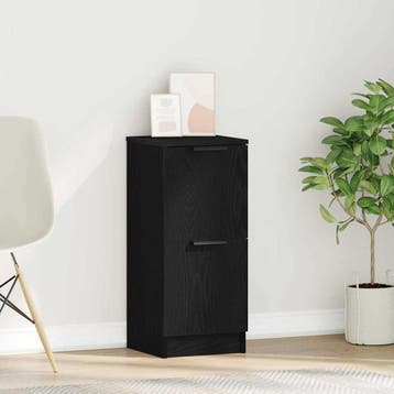 vidaXL Dressoir Zwart Eiken 30 x 30 x 70 cm Bewerkt hout, Huis en Inrichting, Kasten | Dressoirs, Verzenden, Nieuw