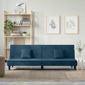 vidaXL Slaapbank / zetel fluweel blauw, Verzenden