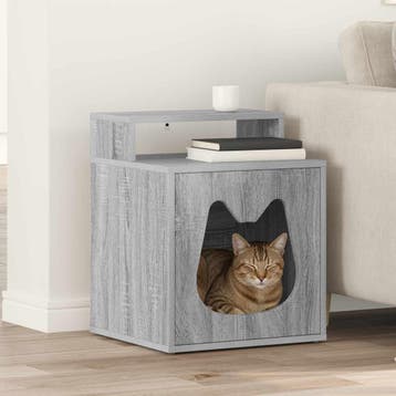 vidaXL Kattenhuis Grijs Sonoma 42,5 x 40 x 53,5 cm Bewerkt, Verzenden