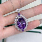 ***SANS RÉSERVE*** Couronné en violet – Pendentif halo en