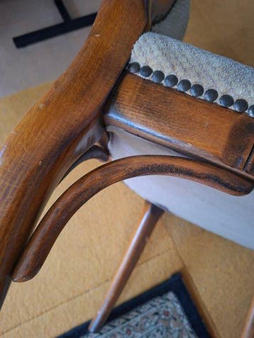 Fauteuil - Hout, Ribstof/ Velvet - Zitstoel
