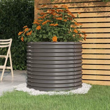 vidaXL Plantenbak 80x80x68 cm gegalvaniseerd staal grijs, Verzenden, Nieuw