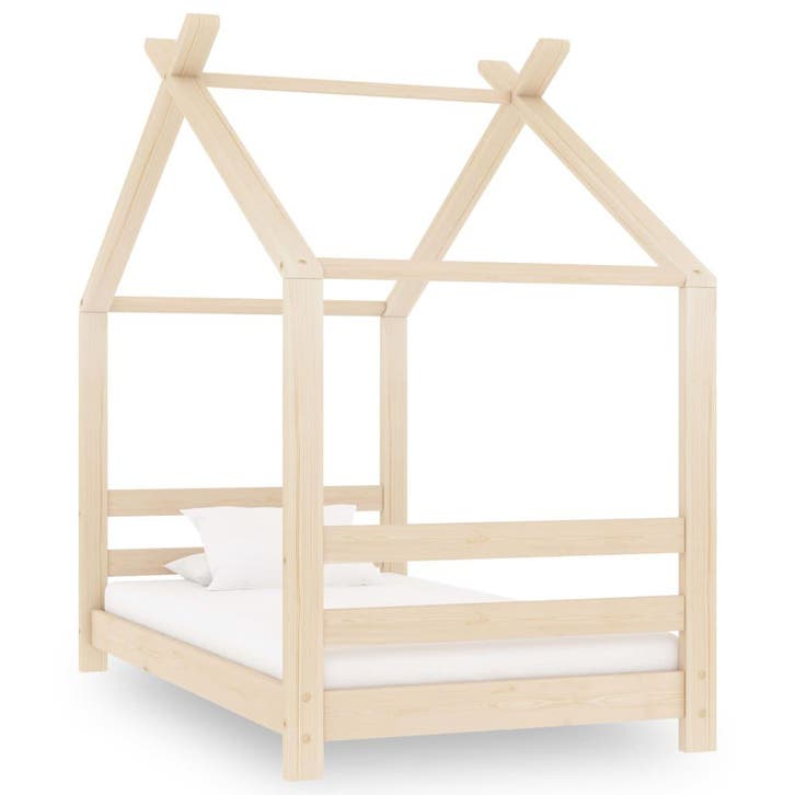 vidaXL Kinderbedframe massief grenenhout 70x140 cm, Kinderen en Baby's, Kinderkamer | Bedden, Nieuw, Verzenden