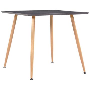 vidaXL Eettafel 80,5x80,5x73 cm MDF grijs en eikenkleurig, Huis en Inrichting, Verzenden, Nieuw