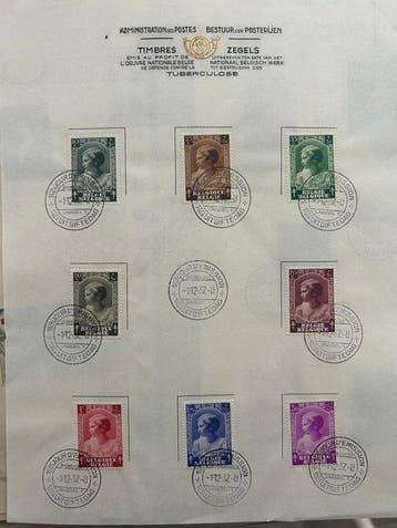 België 1937/1946 - 22 Oude herdenkingsbladen met blokjes, Postzegels en Munten, Gestempeld