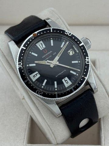 Universal Genève - Polerouter Sub - 204615/1 - Homme - 1965, Handtassen en Accessoires, Horloges | Heren, Nieuw