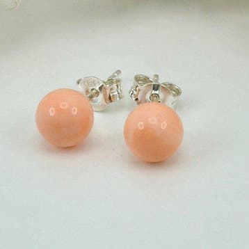 Koraal - Zilver, Zonder reservering - Oorbellen - Roze