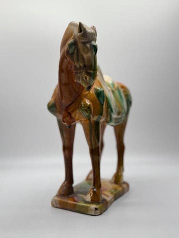 Beeld, Tang Horse - 26 cm - Keramiek, Glazuur, Aardewerk