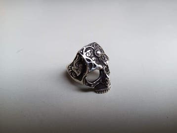 Zonder minimumprijs - Ring Zilver - skullring 13 Lucky
